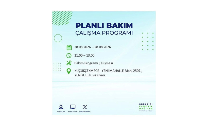 İstanbul 28 Ağustos kesintisi programı: O ilçelerde saatlerce elektrik olmayacak! - Resim: 49