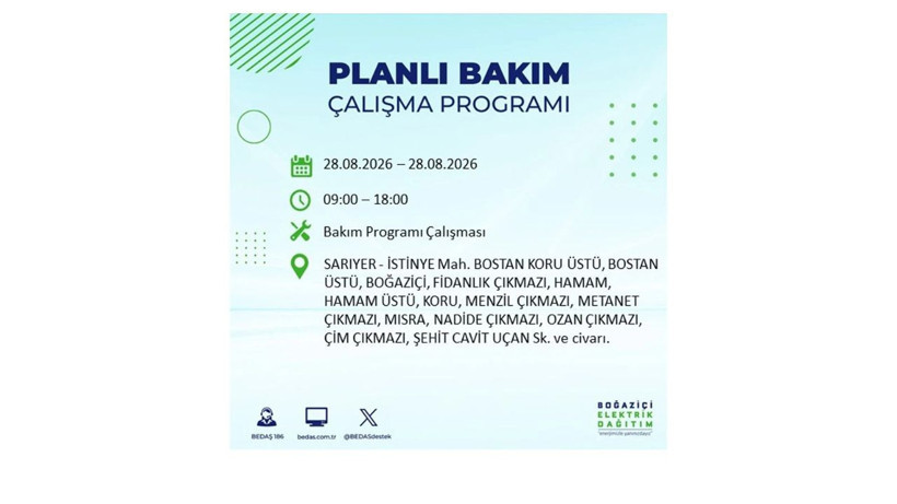 İstanbul 28 Ağustos kesintisi programı: O ilçelerde saatlerce elektrik olmayacak! - Resim: 52