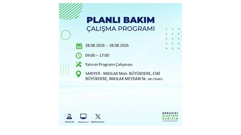İstanbul 28 Ağustos kesintisi programı: O ilçelerde saatlerce elektrik olmayacak! - Resim: 54