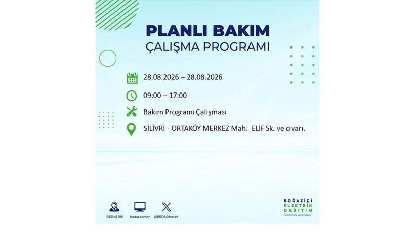 İstanbul 28 Ağustos kesintisi programı: O ilçelerde saatlerce elektrik olmayacak! - Resim: 59