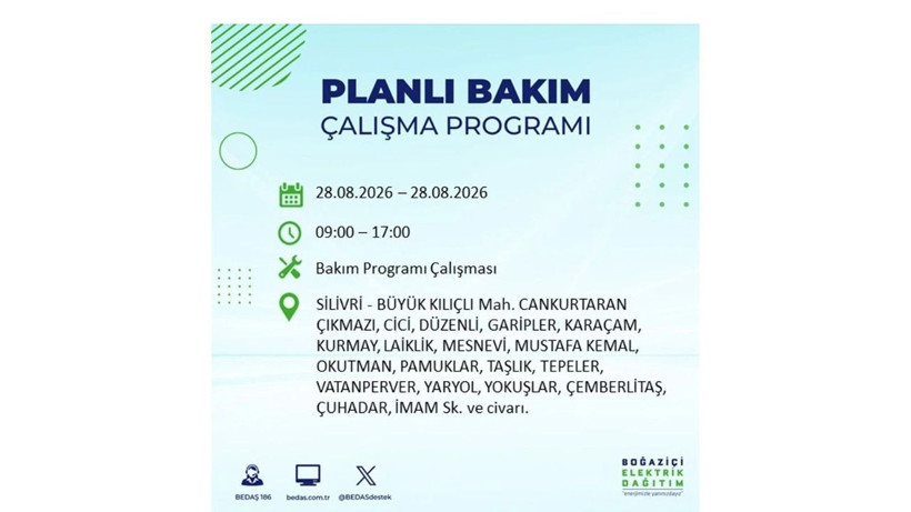 İstanbul 28 Ağustos kesintisi programı: O ilçelerde saatlerce elektrik olmayacak! - Resim: 62