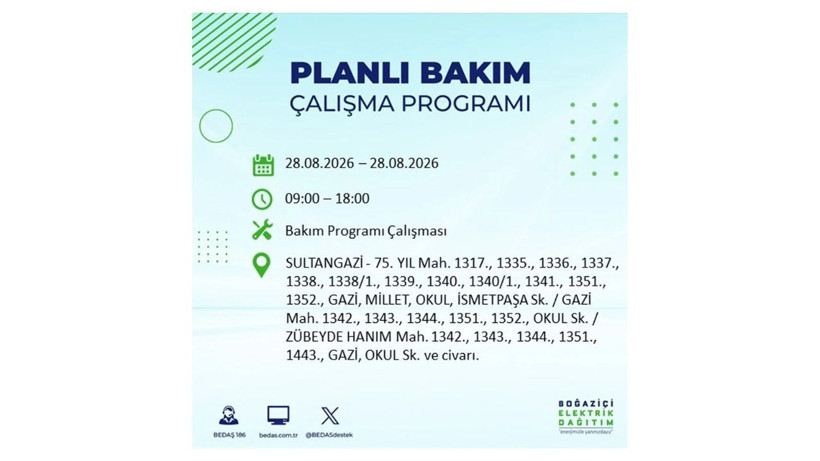 İstanbul 28 Ağustos kesintisi programı: O ilçelerde saatlerce elektrik olmayacak! - Resim: 70