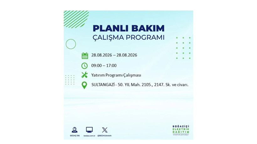 İstanbul 28 Ağustos kesintisi programı: O ilçelerde saatlerce elektrik olmayacak! - Resim: 73