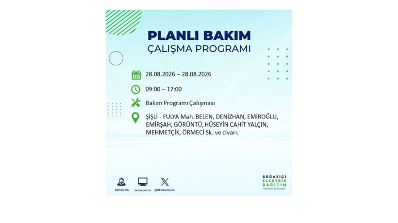 İstanbul 28 Ağustos kesintisi programı: O ilçelerde saatlerce elektrik olmayacak! - Resim: 74