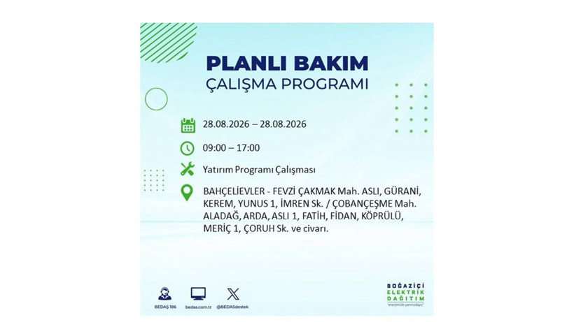 İstanbul 28 Ağustos kesintisi programı: O ilçelerde saatlerce elektrik olmayacak! - Resim: 8