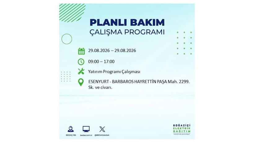 İstanbul 29 Ağustos kesintisi programı: O ilçelerde saatlerce elektrik olmayacak! - Resim: 15