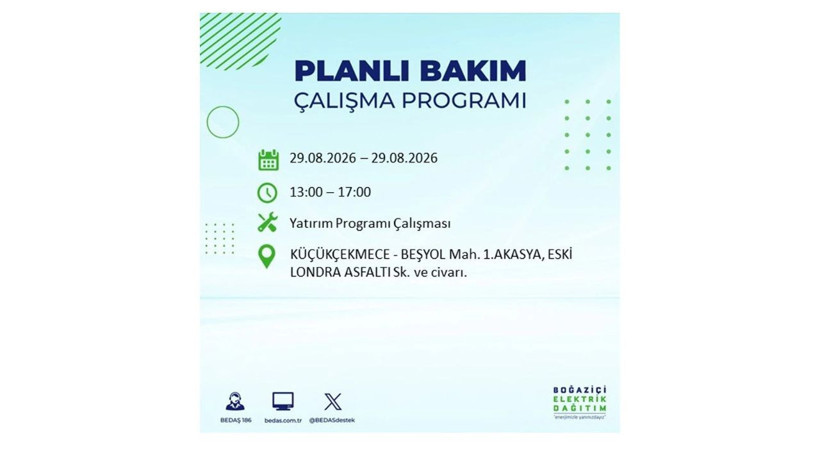 İstanbul 29 Ağustos kesintisi programı: O ilçelerde saatlerce elektrik olmayacak! - Resim: 19