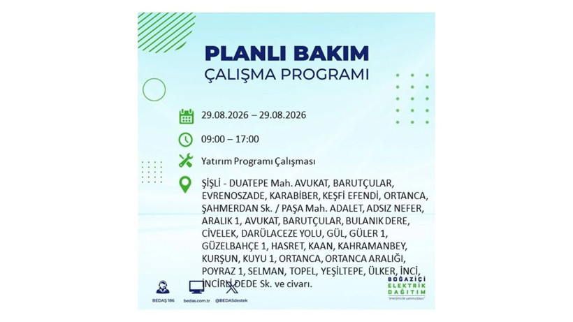İstanbul 29 Ağustos kesintisi programı: O ilçelerde saatlerce elektrik olmayacak! - Resim: 27