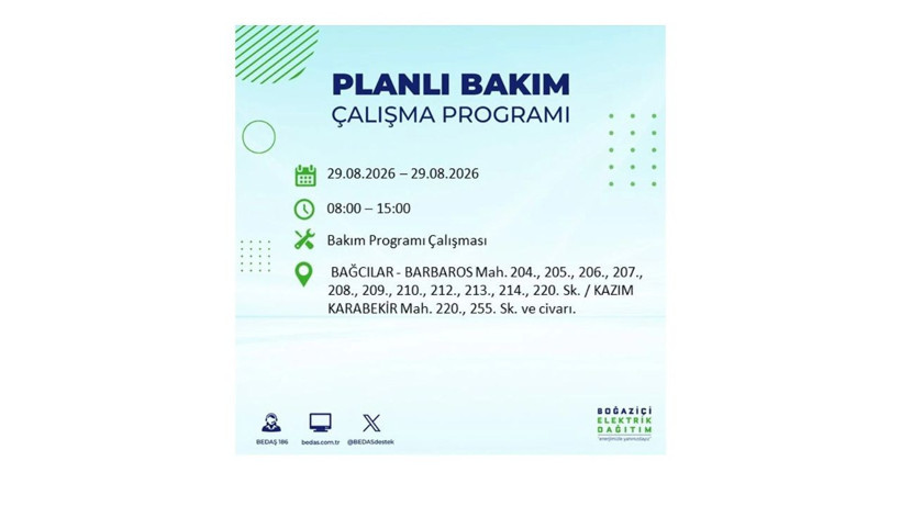 İstanbul 29 Ağustos kesintisi programı: O ilçelerde saatlerce elektrik olmayacak! - Resim: 4