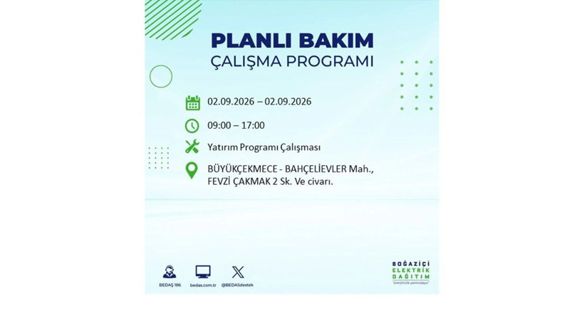 İstanbul 2 Eylül kesintisi programı: O ilçelerde saatlerce elektrik olmayacak! - Resim: 19