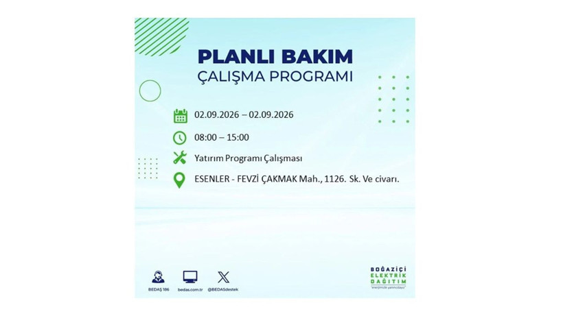 İstanbul 2 Eylül kesintisi programı: O ilçelerde saatlerce elektrik olmayacak! - Resim: 22