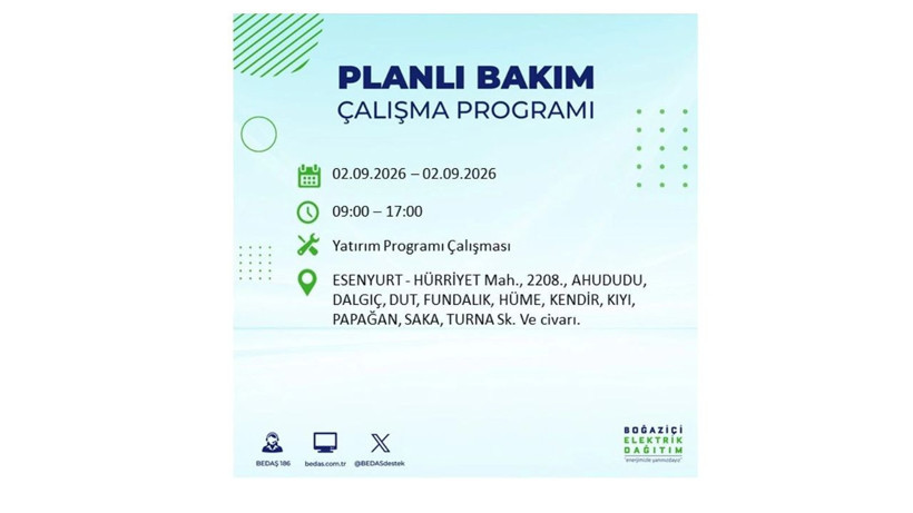 İstanbul 2 Eylül kesintisi programı: O ilçelerde saatlerce elektrik olmayacak! - Resim: 25