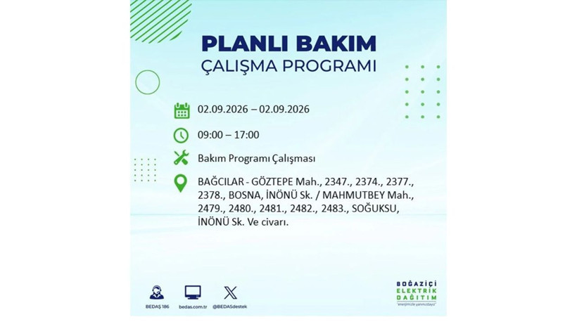 İstanbul 2 Eylül kesintisi programı: O ilçelerde saatlerce elektrik olmayacak! - Resim: 3