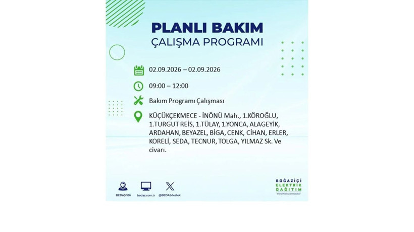 İstanbul 2 Eylül kesintisi programı: O ilçelerde saatlerce elektrik olmayacak! - Resim: 35