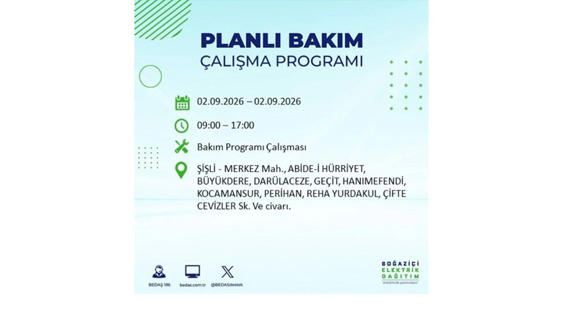 İstanbul 2 Eylül kesintisi programı: O ilçelerde saatlerce elektrik olmayacak! - Resim: 49