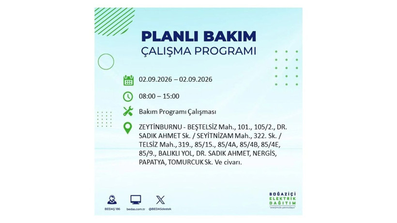 İstanbul 2 Eylül kesintisi programı: O ilçelerde saatlerce elektrik olmayacak! - Resim: 51