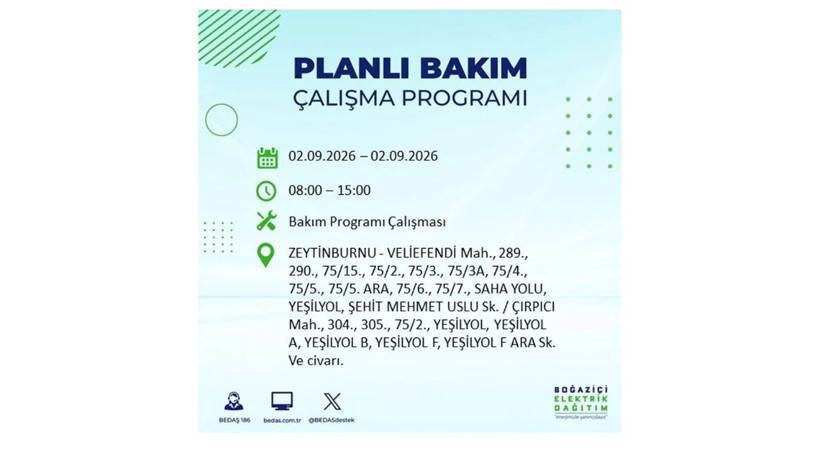 İstanbul 2 Eylül kesintisi programı: O ilçelerde saatlerce elektrik olmayacak! - Resim: 52