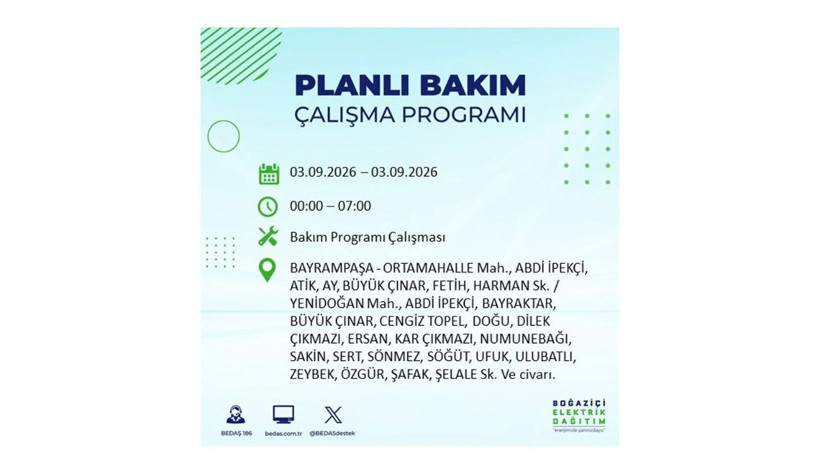 İstanbul 3 Eylül kesintisi programı: O ilçelerde saatlerce elektrik olmayacak! - Resim: 15