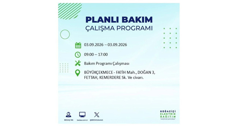 İstanbul 3 Eylül kesintisi programı: O ilçelerde saatlerce elektrik olmayacak! - Resim: 20