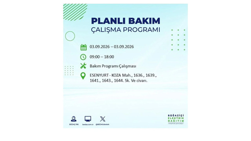 İstanbul 3 Eylül kesintisi programı: O ilçelerde saatlerce elektrik olmayacak! - Resim: 30