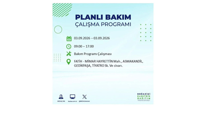 İstanbul 3 Eylül kesintisi programı: O ilçelerde saatlerce elektrik olmayacak! - Resim: 34