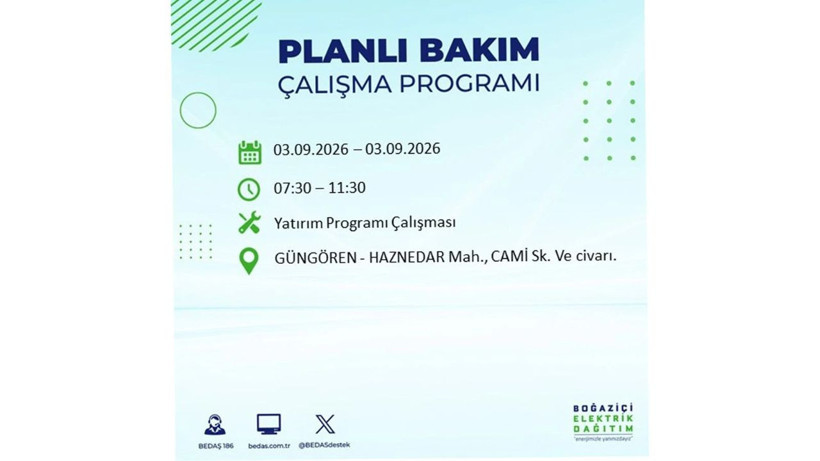 İstanbul 3 Eylül kesintisi programı: O ilçelerde saatlerce elektrik olmayacak! - Resim: 40