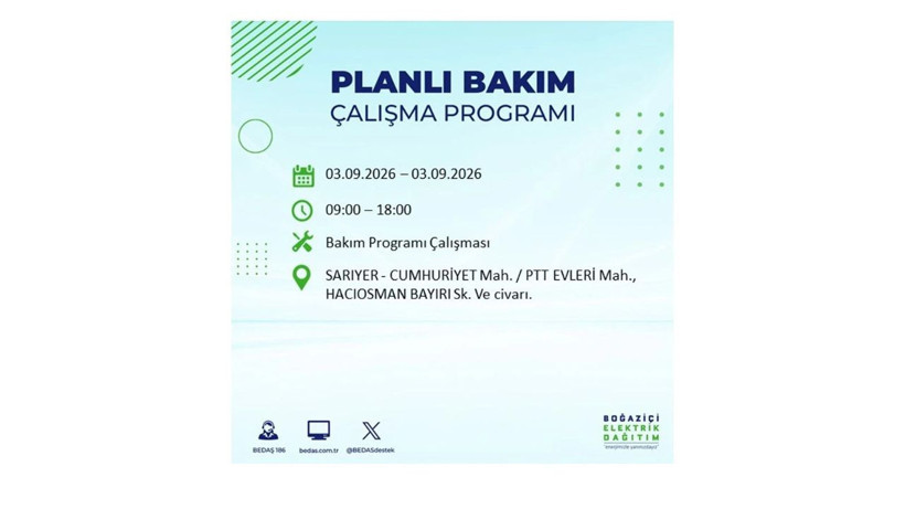 İstanbul 3 Eylül kesintisi programı: O ilçelerde saatlerce elektrik olmayacak! - Resim: 46
