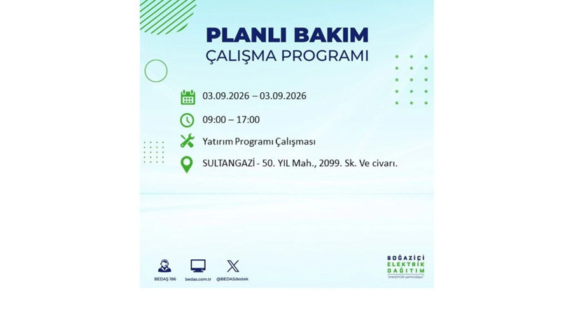 İstanbul 3 Eylül kesintisi programı: O ilçelerde saatlerce elektrik olmayacak! - Resim: 50