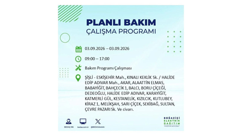 İstanbul 3 Eylül kesintisi programı: O ilçelerde saatlerce elektrik olmayacak! - Resim: 51