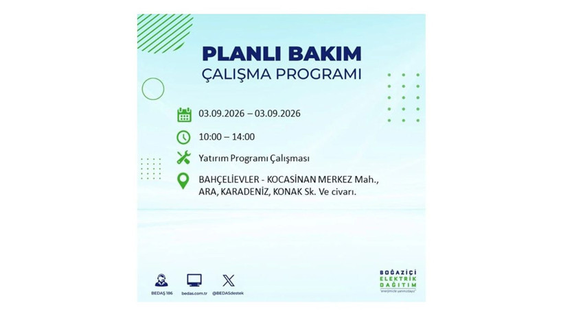 İstanbul 3 Eylül kesintisi programı: O ilçelerde saatlerce elektrik olmayacak! - Resim: 6