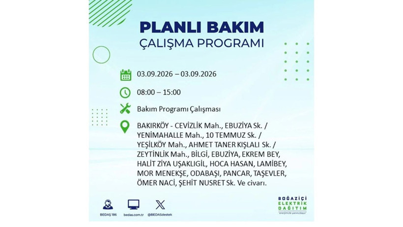 İstanbul 3 Eylül kesintisi programı: O ilçelerde saatlerce elektrik olmayacak! - Resim: 9