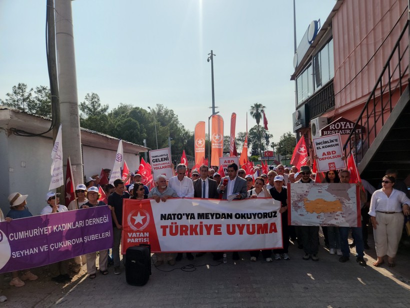 Vatan Partisi İncirlik Üssü önünden meydan okudu: "Tankla gelen, tabutla gider!" - Resim : 1