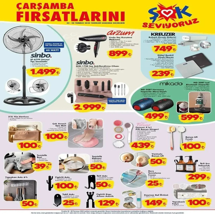 ŞOK market 2 Temmuz Çarşamba fırsatları raflarda: İndirimli ürünler listesi yayımlandı! - Resim: 1