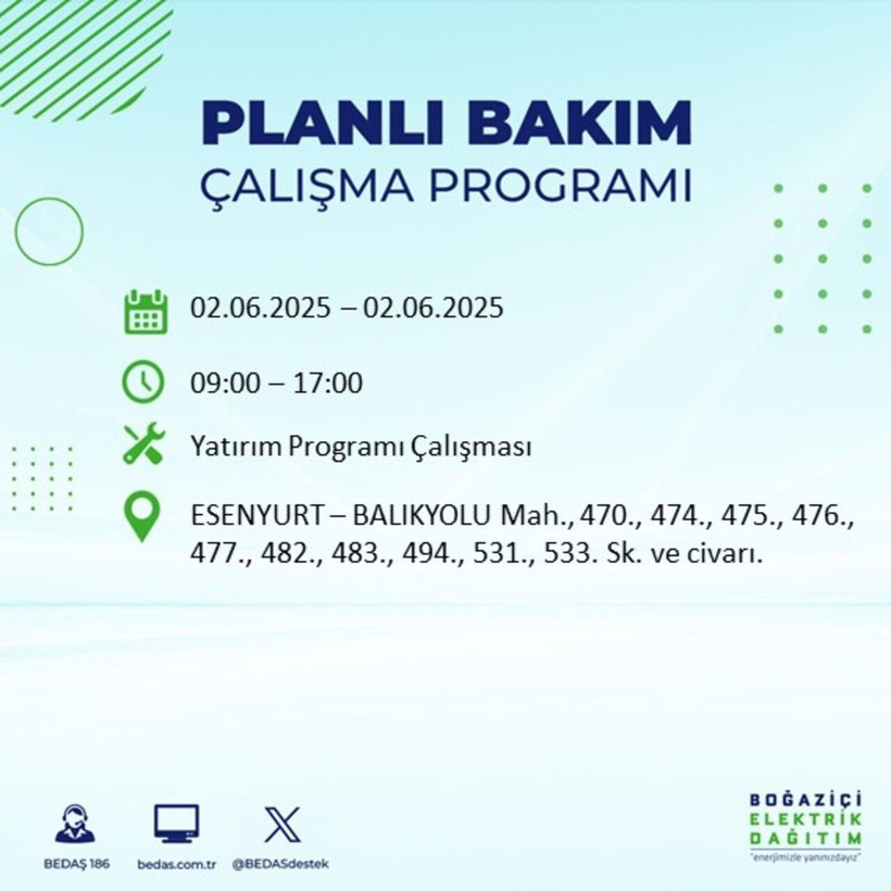 BEDAŞ duyurdu: Yarın karanlığa hazır olun! Elektrikler saatlerce kesilecek - Resim: 27