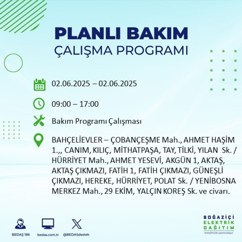 BEDAŞ duyurdu: Yarın karanlığa hazır olun! Elektrikler saatlerce kesilecek - Resim: 11
