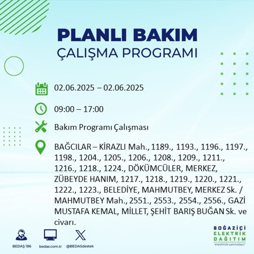 BEDAŞ duyurdu: Yarın karanlığa hazır olun! Elektrikler saatlerce kesilecek - Resim: 7