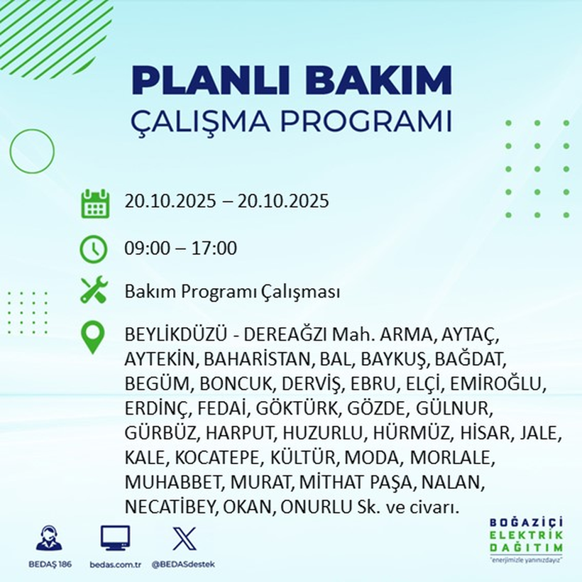 Elektrikler gidiyor! 20 Ekim’de İstanbul’un bu ilçeleri elektriksiz kalacak - Resim: 31