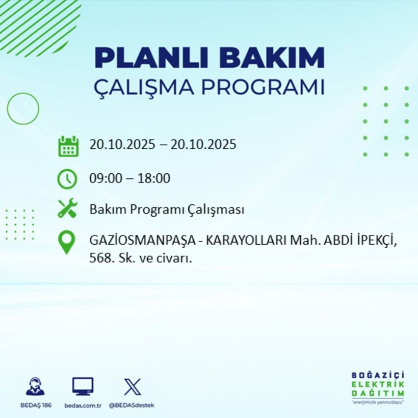 Elektrikler gidiyor! 20 Ekim’de İstanbul’un bu ilçeleri elektriksiz kalacak - Resim: 79