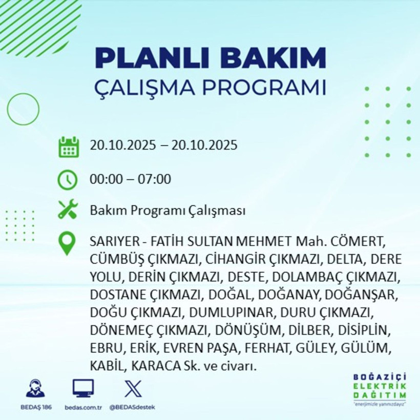 Elektrikler gidiyor! 20 Ekim’de İstanbul’un bu ilçeleri elektriksiz kalacak - Resim: 101