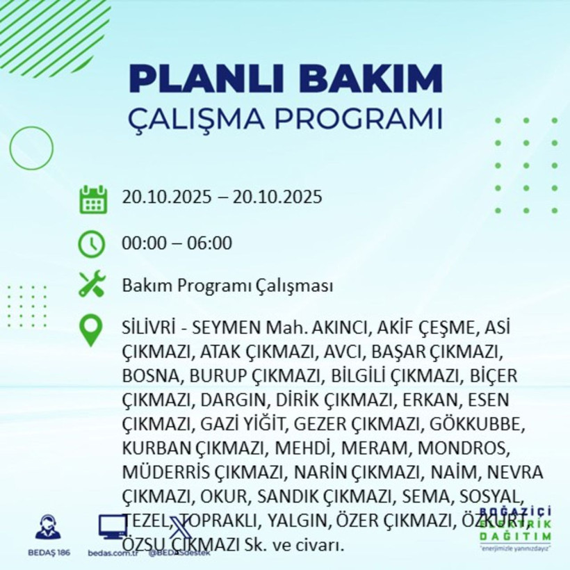 Elektrikler gidiyor! 20 Ekim’de İstanbul’un bu ilçeleri elektriksiz kalacak - Resim: 97