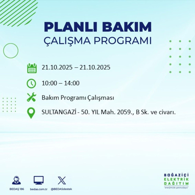 BEDAŞ uyardı: 21 Ekim'de bu ilçelerde elektrik kesintileri yaşanacak - Resim: 107