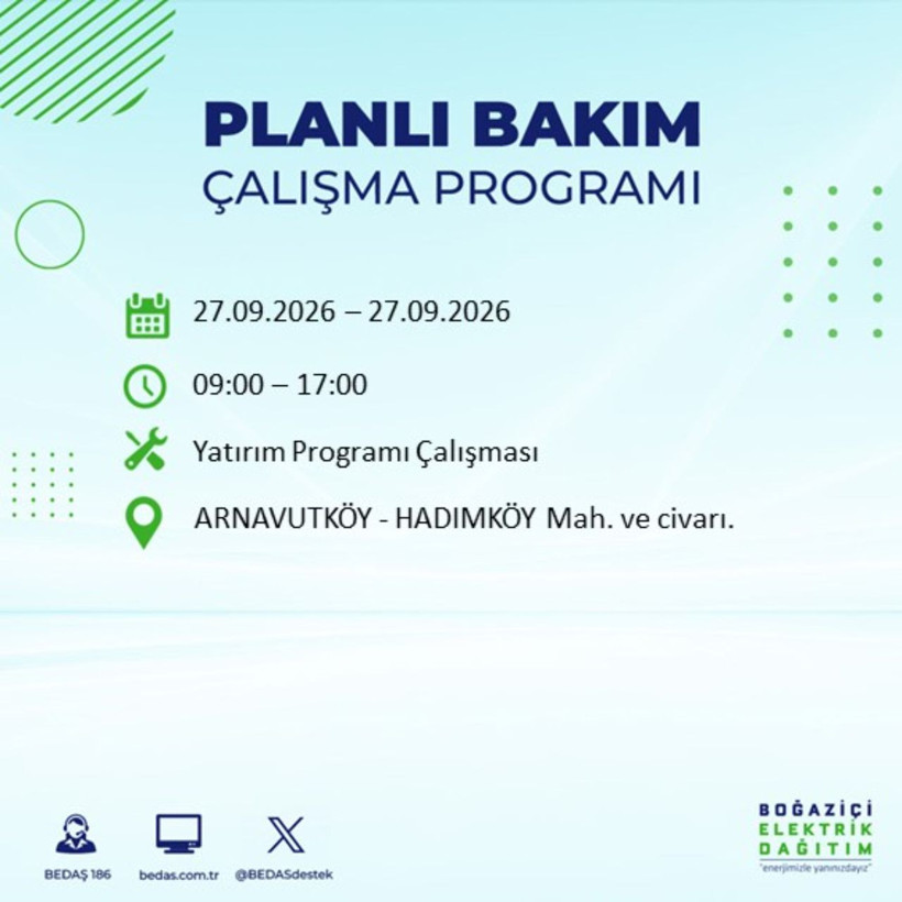 İstanbul 27 Eylül elektrik kesintisi programı: O ilçelerde saatlerce elektrik olmayacak! - Resim: 5