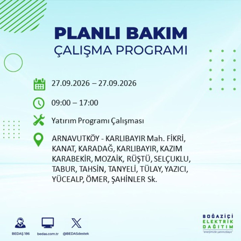 İstanbul 27 Eylül elektrik kesintisi programı: O ilçelerde saatlerce elektrik olmayacak! - Resim: 2