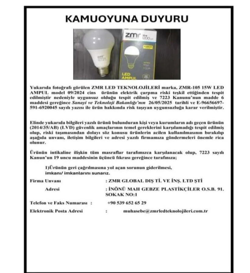Elektrik çarpma riski taşıyor: O LED ampuller için toplatma kararı - Resim : 1